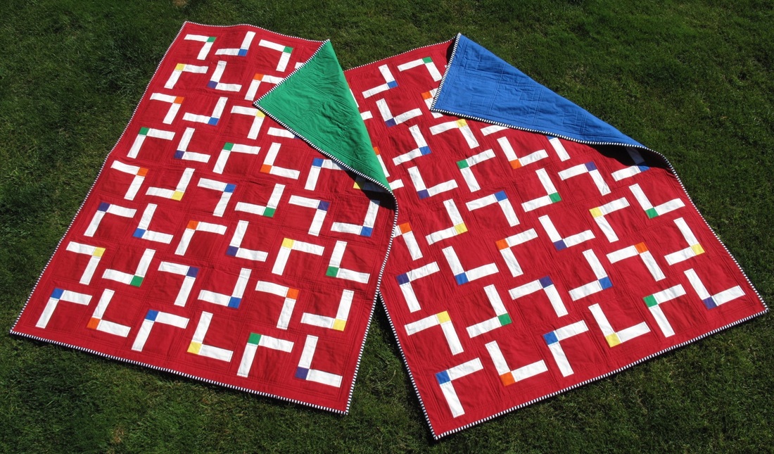 Red Modern Quilt Backing
